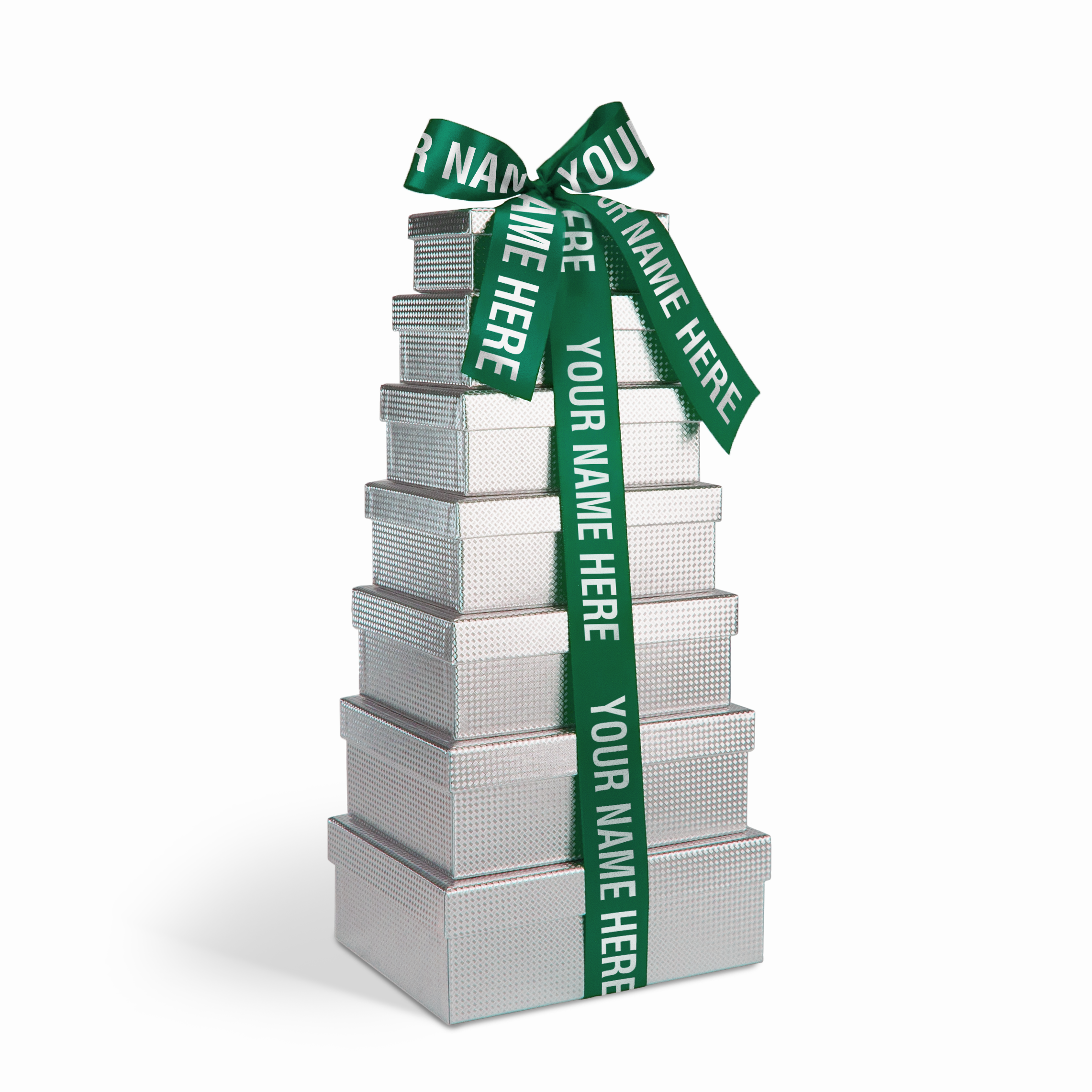 Custom Ribbon Shimmering 7-Tier Gift Tower (24 Minimum)