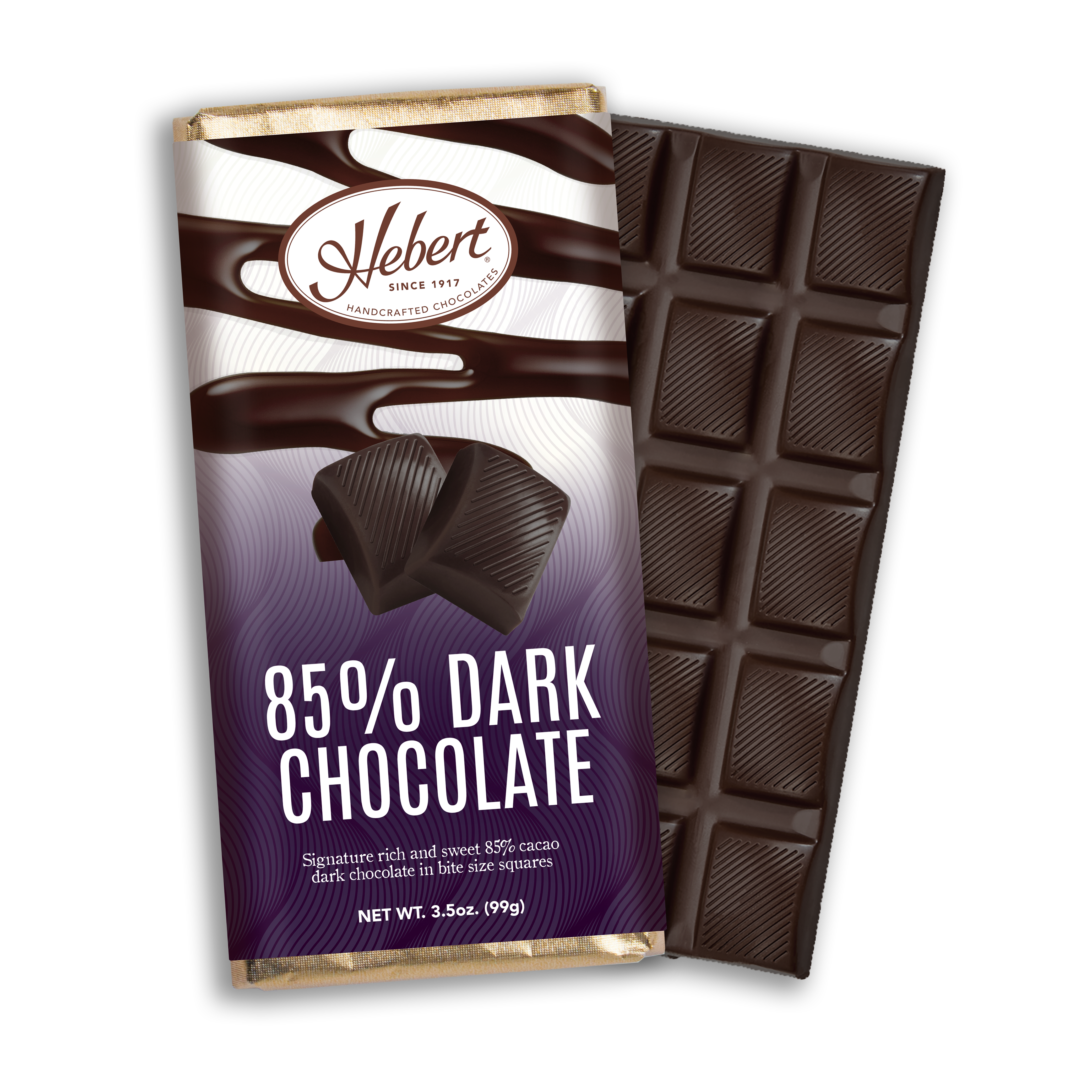 Solid 85% Cacao Dark Chocolate Bar (3.25oz) – Hebert Candies & Gifts
