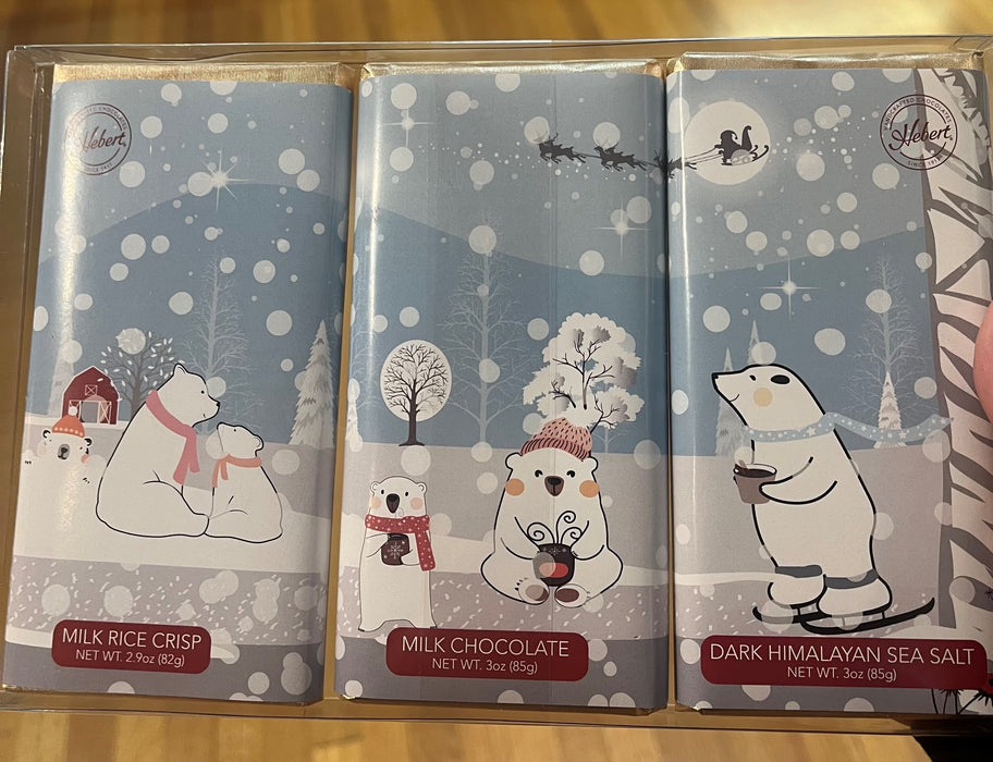 3oz. Hebert Winter Holiday Bar (3 pack)(Milk Chocolate)