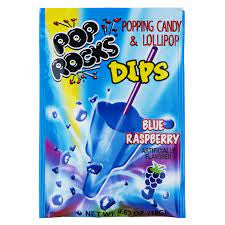 Blu Raspberry Popping Candy & lollipop