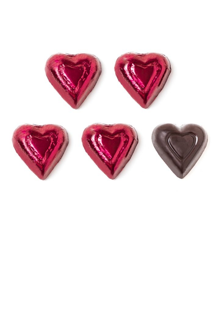 Dark Chocolate Foiled Mini Hearts – Hebert Candies & Gifts