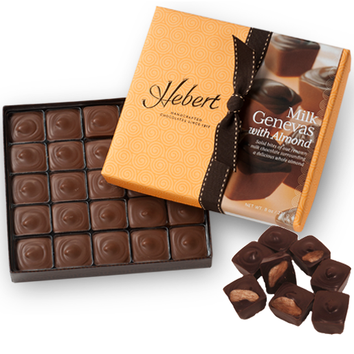 Almond Genevas: Milk Chocolate (1/2lb)