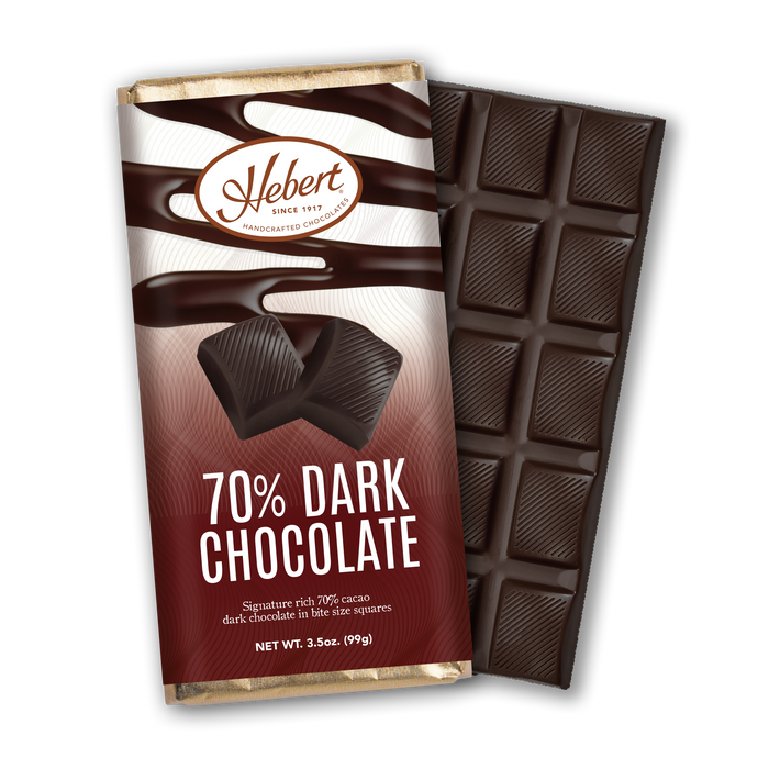 Solid 70% Cacao Dark Chocolate Bar (3.5oz)