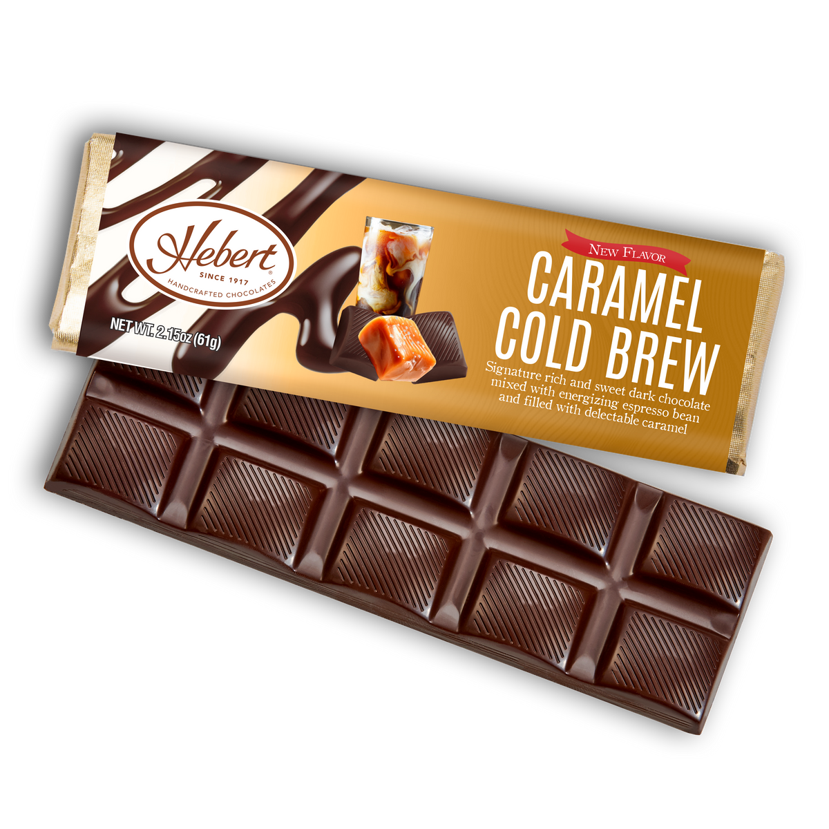 Caramel Cold Brew Dark Chocolate Bar (2.15oz) — Hebert Candies & Gifts